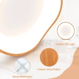 Costway LED Mount Ceiling Light Lamp Bedroom 18W Modern Ceiling Light in Natural - thumbnail 3