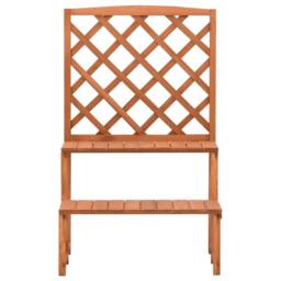 Berkfield Home Plant Stand with Trellis 70x42x115 cm Solid Fir Wood in Brown - Size: 70 x 42 x 115 cm - thumbnail 3