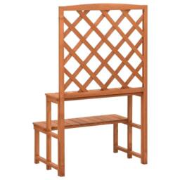 Berkfield Home Plant Stand with Trellis 70x42x115 cm Solid Fir Wood in Brown - Size: 70 x 42 x 115 cm - thumbnail 4