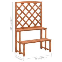 Berkfield Home Plant Stand with Trellis 70x42x115 cm Solid Fir Wood in Brown - Size: 70 x 42 x 115 cm - thumbnail 6