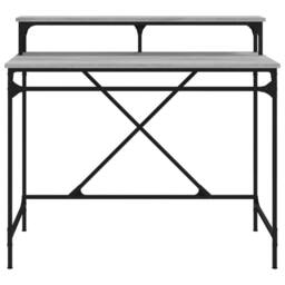 Berkfield Home Charming Desk Grey Sonoma 100x50x90 cm Engineered Wood & Iron - Size: 100 x 50 x 90 cm - thumbnail 5