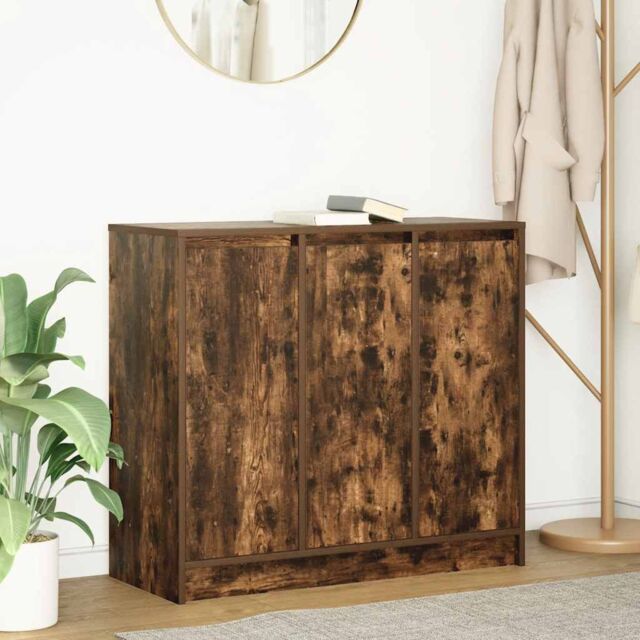Berkfield Home Sideboard Smoked Oak 85x34x76 cm Engineered Wood in Brown - Size: 85 x 34 x 76 cm - image 1