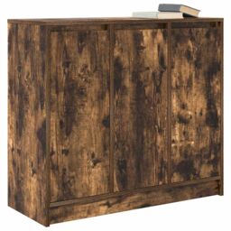 Berkfield Home Sideboard Smoked Oak 85x34x76 cm Engineered Wood in Brown - Size: 85 x 34 x 76 cm - thumbnail 4