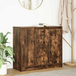 Berkfield Home Sideboard Smoked Oak 85x34x76 cm Engineered Wood in Brown - Size: 85 x 34 x 76 cm - thumbnail 1