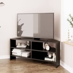 BIMOSSA Roy Corner TV Unit for 43 - 48 Inch TVs, Modern Corner TV Stand Cabinet w/ Storage Shelves, Space Saving Media Console for Living Room - thumbnail 4