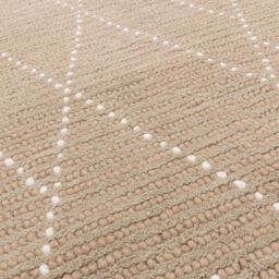 The Rug Shop UK Beige Kilim Modern Easy to clean Hand Made Geometric Area Rug - Size: 160 cm x 230 cm - thumbnail 2