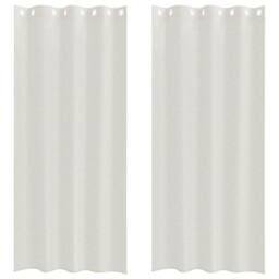 Berkfield Home Full Curtains with Curtains 2 pcs Cream 140 x 225 cm Polyester - thumbnail 3