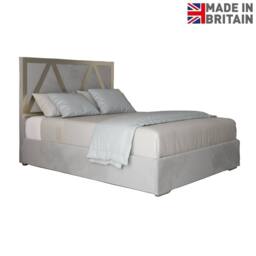 Casani Cliddesden Upholstered Soft Velvet Grey Metal Designer Bed Frame - Size: Small Double - thumbnail 4