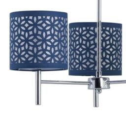 First Choice Lighting Brea - Chrome 3 Light Fitting with Navy Blue Cut Out Shades in Silver - thumbnail 2
