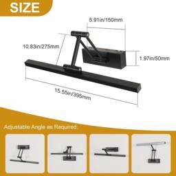 COMELY Black LED Mirror Light, Bathroom Light, 9W Wall Lights, IP44 - thumbnail 2