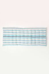 Homescapes Garden Bench Cushion Luxury 2 Seater Cotton Blue Striped Indoor Outdoor Pad - thumbnail 3