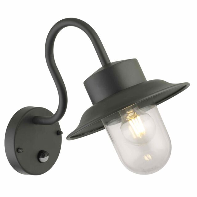 First Choice Lighting Montford - Black Motion Sensor Outdoor Wall Light - image 1