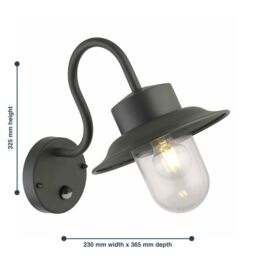 First Choice Lighting Montford - Black Motion Sensor Outdoor Wall Light - thumbnail 6