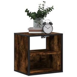 Berkfield Home Wall-mounted Bedside Cabinets 2 pcs Smoked Oak 40x31x39.5 cm in Brown - thumbnail 4