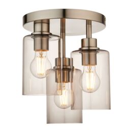 Pagazzi Kingsholm 3 Light Satin Nickel Semi Flush Ceiling Light in Silver - thumbnail 6