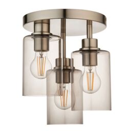 Pagazzi Kingsholm 3 Light Satin Nickel Semi Flush Ceiling Light in Silver - thumbnail 7