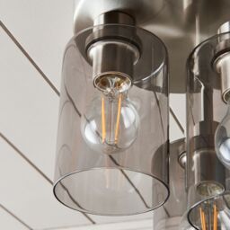 Pagazzi Kingsholm 3 Light Satin Nickel Semi Flush Ceiling Light in Silver - thumbnail 3