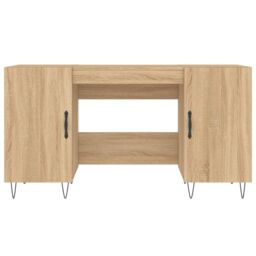 Berkfield Home Desk Sonoma Oak 140x50x75 cm Engineered Wood in Brown - Size: 140 x 50 x 75 cm - thumbnail 6