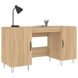 Berkfield Home Desk Sonoma Oak 140x50x75 cm Engineered Wood in Brown - Size: 140 x 50 x 75 cm - thumbnail 3