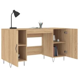 Berkfield Home Desk Sonoma Oak 140x50x75 cm Engineered Wood in Brown - Size: 140 x 50 x 75 cm - thumbnail 4