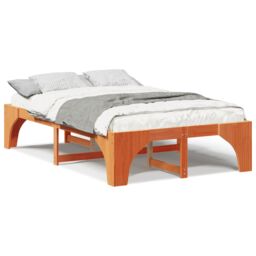 Berkfield Home Floor Bed Frame with Storage Brown 120 x 200 cm Solid pine wood - thumbnail 4