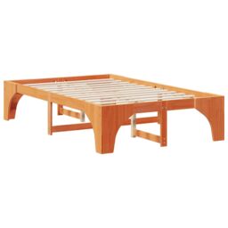 Berkfield Home Floor Bed Frame with Storage Brown 120 x 200 cm Solid pine wood - thumbnail 2