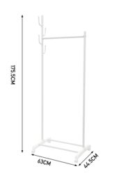 Living and Home Rolling Garment Hanging Clothes Coat Rack on Wheels in White - thumbnail 2