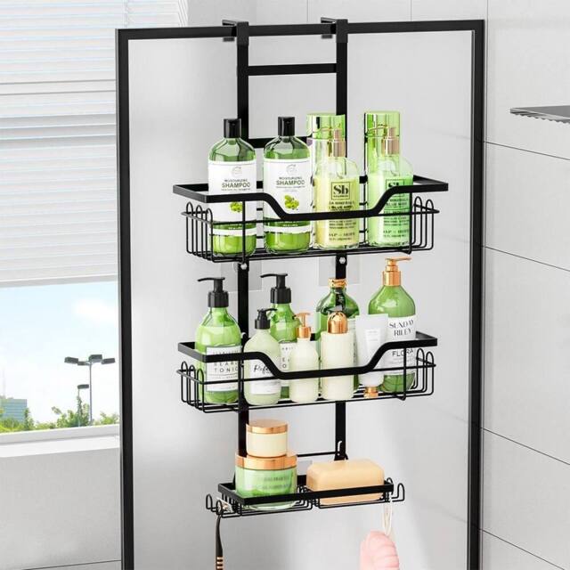 EONLION 3 Tier Hanging Shower Caddy Storage in Black - image 1