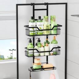 EONLION 3 Tier Hanging Shower Caddy Storage in Black