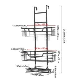 EONLION 3 Tier Hanging Shower Caddy Storage in Black - thumbnail 2