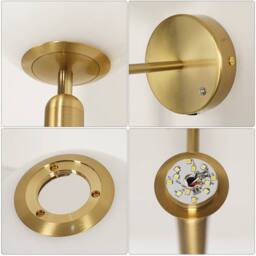 Pheashine Gold Rechargeable Touch Wall Lamp, 15cm Milky Glass 3000-6500K Dimmable - thumbnail 3