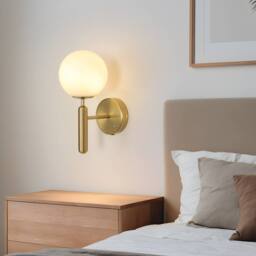Pheashine Gold Rechargeable Touch Wall Lamp, 15cm Milky Glass 3000-6500K Dimmable - thumbnail 5