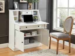 Vente-unique Secretary Desk - Pine & MDF - White - CLEORE - thumbnail 5
