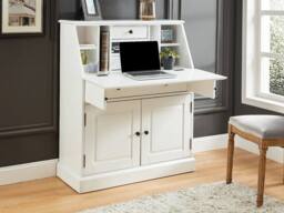 Vente-unique Secretary Desk - Pine & MDF - White - CLEORE