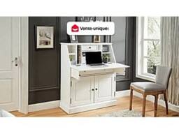 Vente-unique Secretary Desk - Pine & MDF - White - CLEORE - thumbnail 4