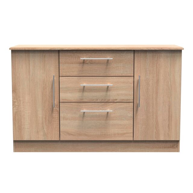 Ready Assembled 2 U Carlton 2 Door 3 Drawer Sideboard (Ready Assembled) in Light Oak - Size: Large - image 1