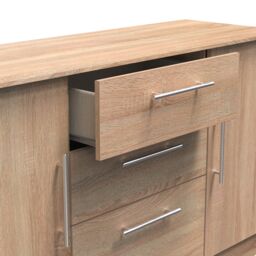 Ready Assembled 2 U Carlton 2 Door 3 Drawer Sideboard (Ready Assembled) in Light Oak - Size: Large - thumbnail 7