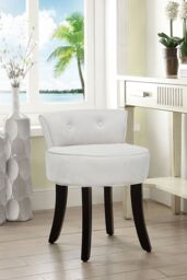 Living and Home Light Grey Low Back Velvet Dressing Footstool with Black Legs - thumbnail 2