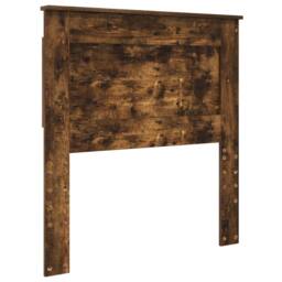 Berkfield Home Bed Frame with Headboard Smoked Oak 90 x 190 cm Solid Pine Wood in Brown - thumbnail 6