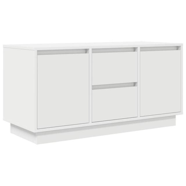 Berkfield Home TV Cabinet with LED Lights White 100x41x50 cm - Size: 100 x 41 x 50 cm - image 1