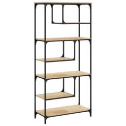 Berkfield Home Bookcase Sonoma Oak 81x36x176 cm Engineered Wood in Brown - Size: 81 x 36 x 176 cm - thumbnail 6