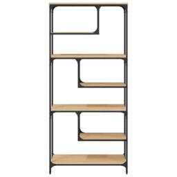 Berkfield Home Bookcase Sonoma Oak 81x36x176 cm Engineered Wood in Brown - Size: 81 x 36 x 176 cm - thumbnail 5