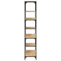 Berkfield Home Bookcase Sonoma Oak 81x36x176 cm Engineered Wood in Brown - Size: 81 x 36 x 176 cm - thumbnail 4