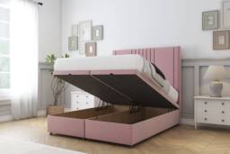 "Comfort Beds Royal Plush Ottoman Bed Set With 26"" Strutted Headboard in Pink - Size: Double" - thumbnail 2