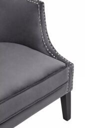 Orsina Larissa Velvet Studded Chair in Grey - thumbnail 5