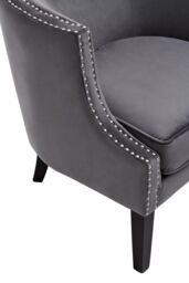 Orsina Larissa Velvet Studded Chair in Grey - thumbnail 6