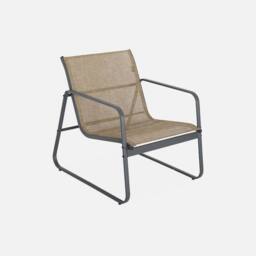 sweeek 4-seater Metal Garden Furniture Set in Grey - thumbnail 3
