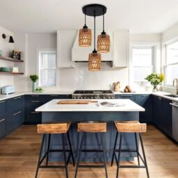 Garwarm 3 - Light Rattan Farmhouse Cluster Pendant Light in Natural - thumbnail 3
