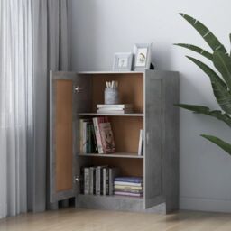 Berkfield Home Book Cabinet Concrete Grey 82.5x30.5x115 cm Engineered Wood - thumbnail 3