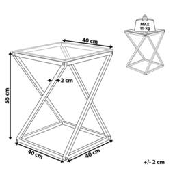 Wyld and Coco Living Glam Geometric Side Table Gold Steel Tempered Glass - thumbnail 4